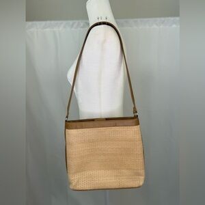 Vintage Fossil Woven & Faux Leather Shoulder Bag